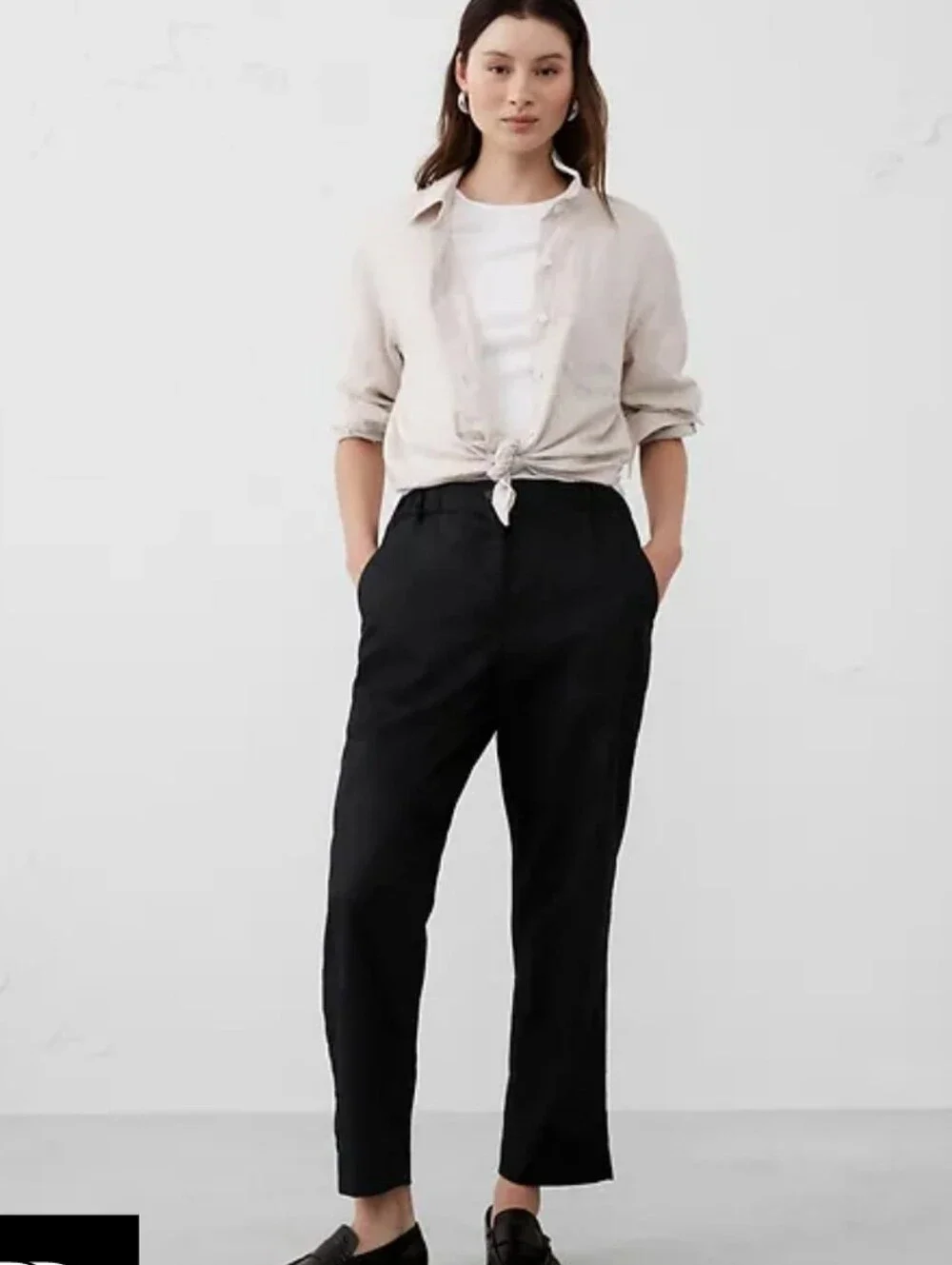 NWT Banana Republic Tapered Linen-Blend Pull-On Pant